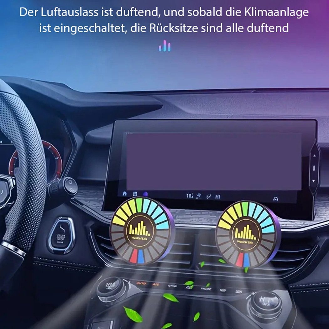 LED Auto-Atmosphärenlicht Auto-Lufterfrischer, Stripe TUABUR Rhythmuslicht,