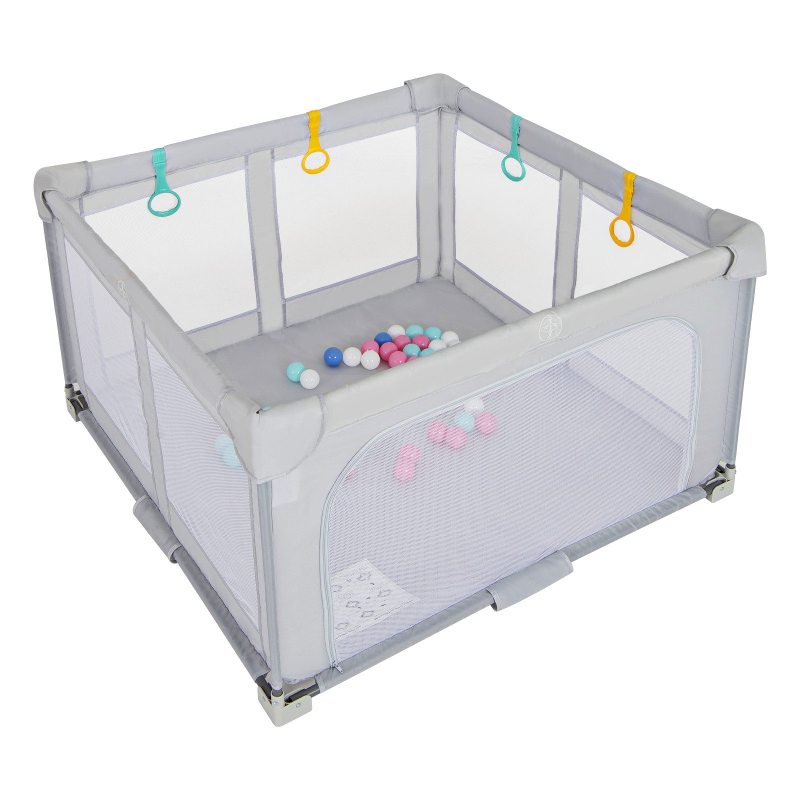 COSTWAY Laufstall faltbar, 127*127cm, mit 50 Bälle & Tragetasche, für Baby günstig online kaufen