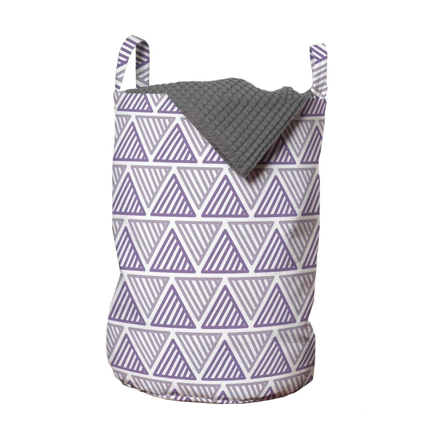 Abakuhaus Wäschesäckchen Wäschekorb mit Griffen Kordelzugverschluss für Waschsalons, Geometrisch Triangles Diagonal Strips