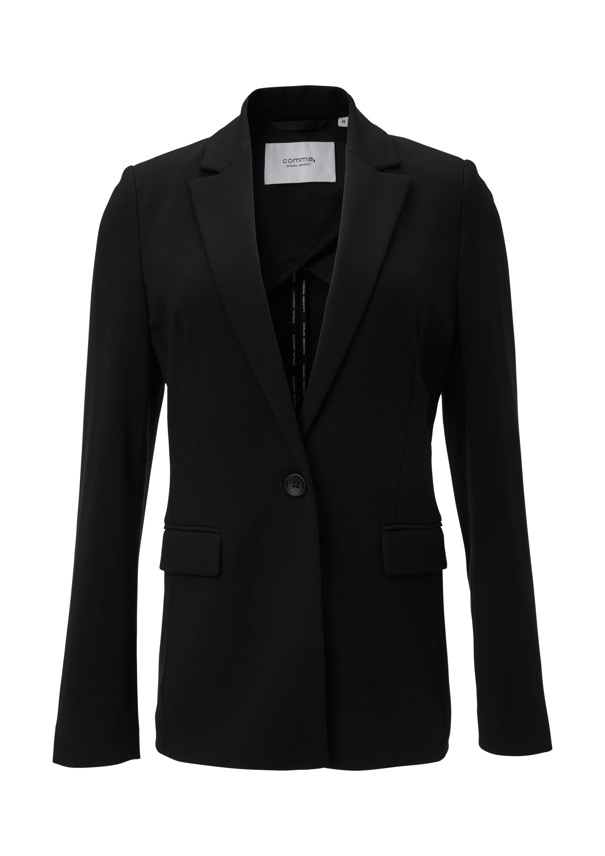 comma Jackenblazer Indoor-Blazer Blazer aus Jersey mit Reverskragen