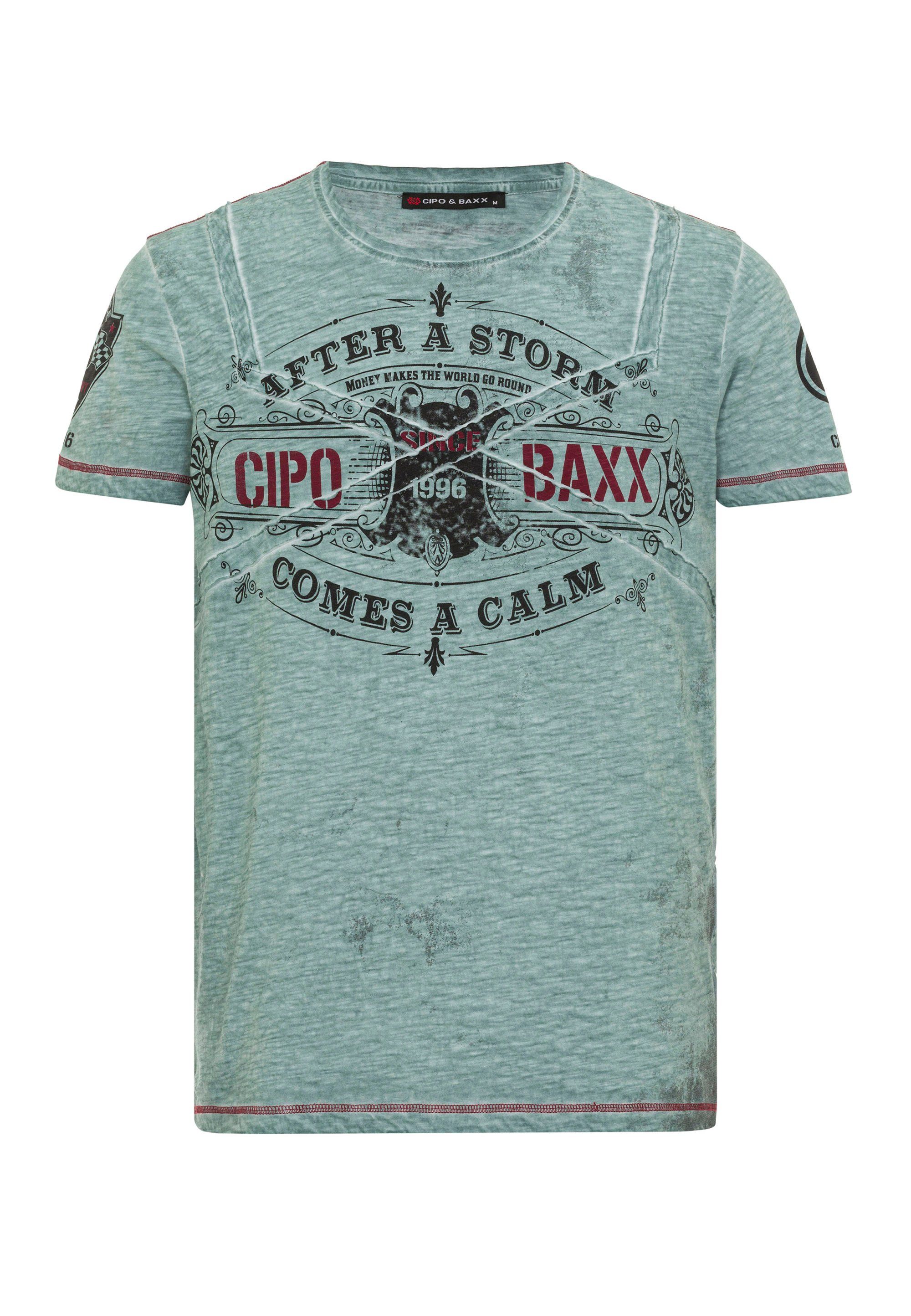 Cipo & Baxx VintageLook mint T-Shirt im