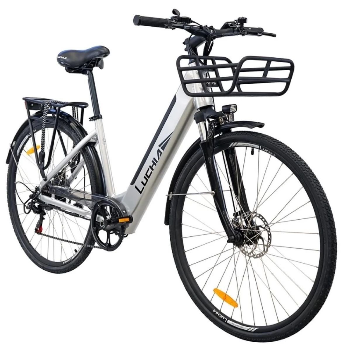 IP54 V/10 55-65km, 250W 120kg, Elektrofahrrad,250 3), Frontkorb, W, max. 36 LED-Scheinwerfer, Servounterstützung/Pedalmodus, LCD-Display, 360 27,5 Zoll Heckmotor, PAS Gehunterstützungsmodus, 25km/h, 6km/h austauschbarer Fangqi (1.5Zoll-LCD-Display, silber E-Bike Ah Wh km/h, Nabendynamo, mit Akku,25 Gepäckträger, Max.25km/h,IP54, Gepäckträger, Tragfähigkeit