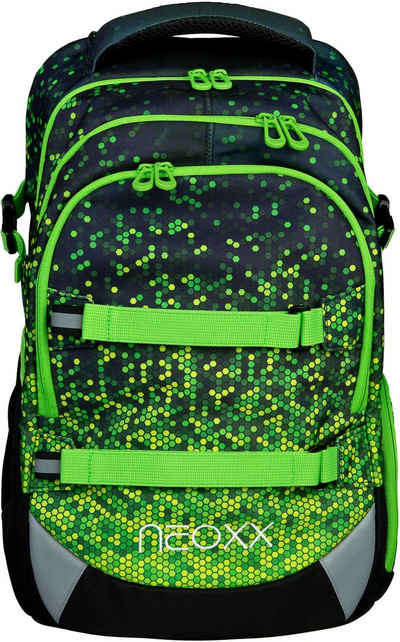 neoxx Schulrucksack Active, Pixel in my mind, aus recycelten PET-Flaschen