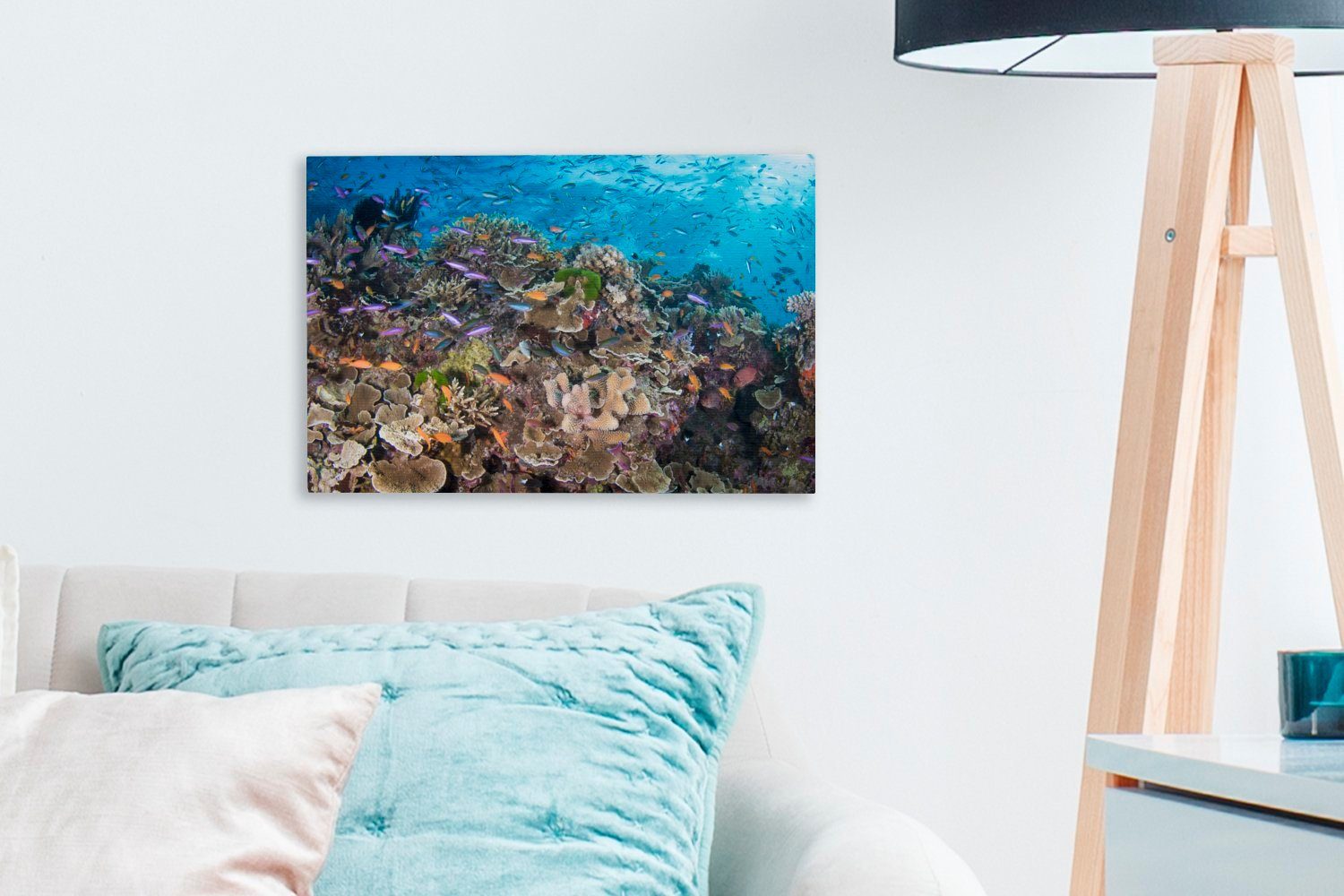 Leinwandbild OneMillionCanvasses® Leinwandbilder, cm Great St), Reef, 30x20 (1 am Barrier Maritimes Aufhängefertig, Leben Wandbild Wanddeko,