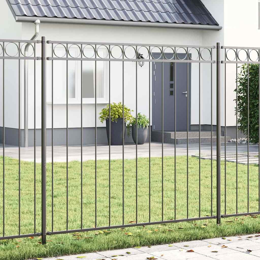 vidaXL Zaun, Zaunelement Grau 170 x 200 cm Stahl