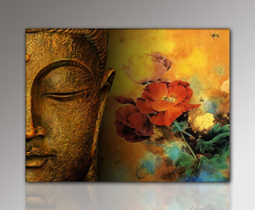 Sinus Art Leinwandbild Buddha 80x60cm