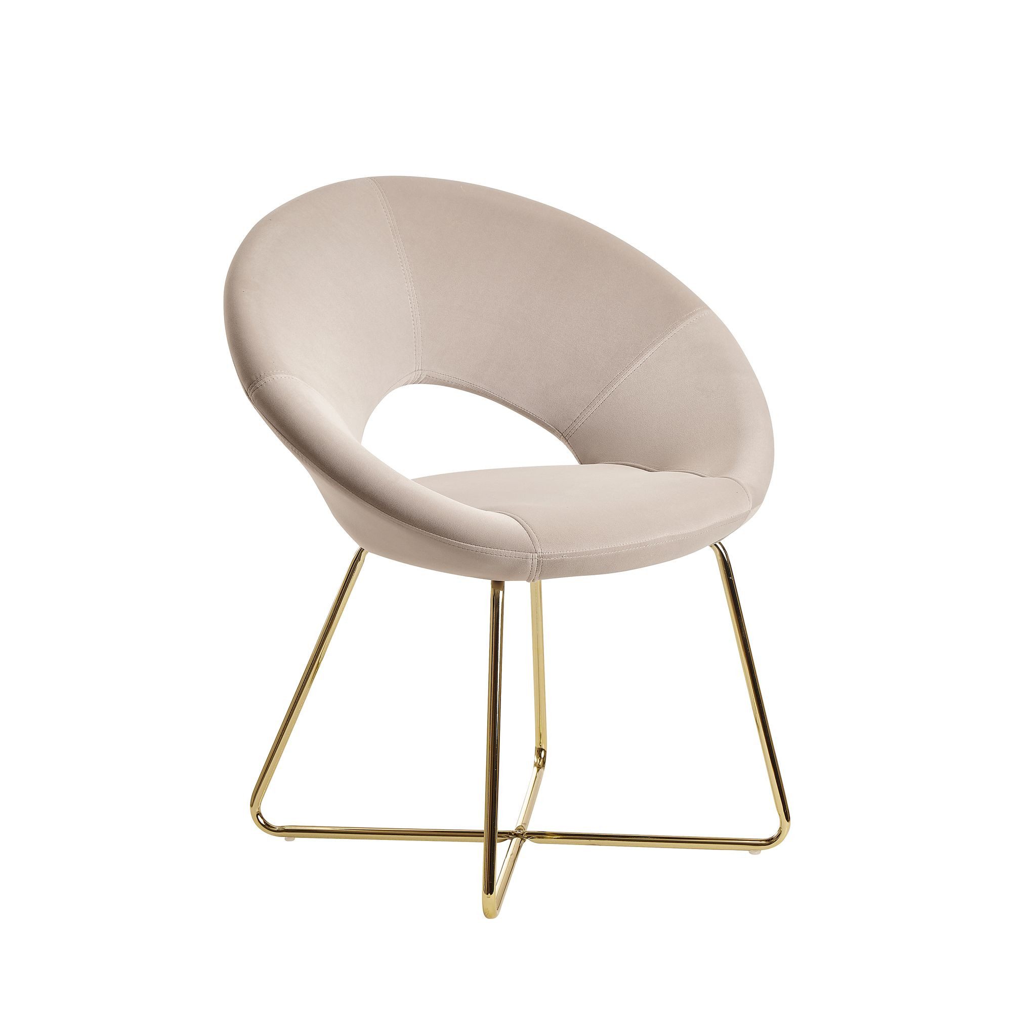 FINEBUY Esszimmerstuhl FB23306 (Samt Beige, Küchenstuhl günstig online kaufen