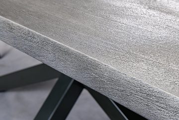 riess-ambiente Esstisch GALAXIE 200cm grau / anthrazit (Einzelartikel, 1-St), Mango-Massivholz · Metall · Stern-Gestell · 5cm Platte · Industrial
