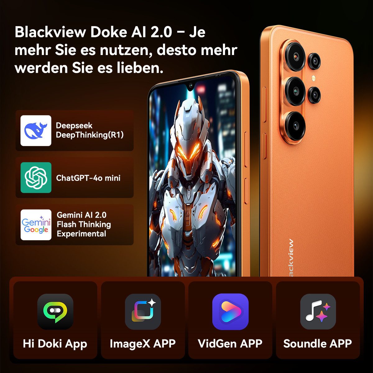 blackview WAVE 10 Al 6,88" HD+ 120Hz Display Handy, 32+128GB/2 TB Android 16 Smartphone (17,48 cm/6,88 Zoll, 128 GB Speicherplatz, 32 MP Kamera, 4G Dual SIM Android 16 Outdoor Smartphone, Octa-Core, 5000mAh, 32+13MP)