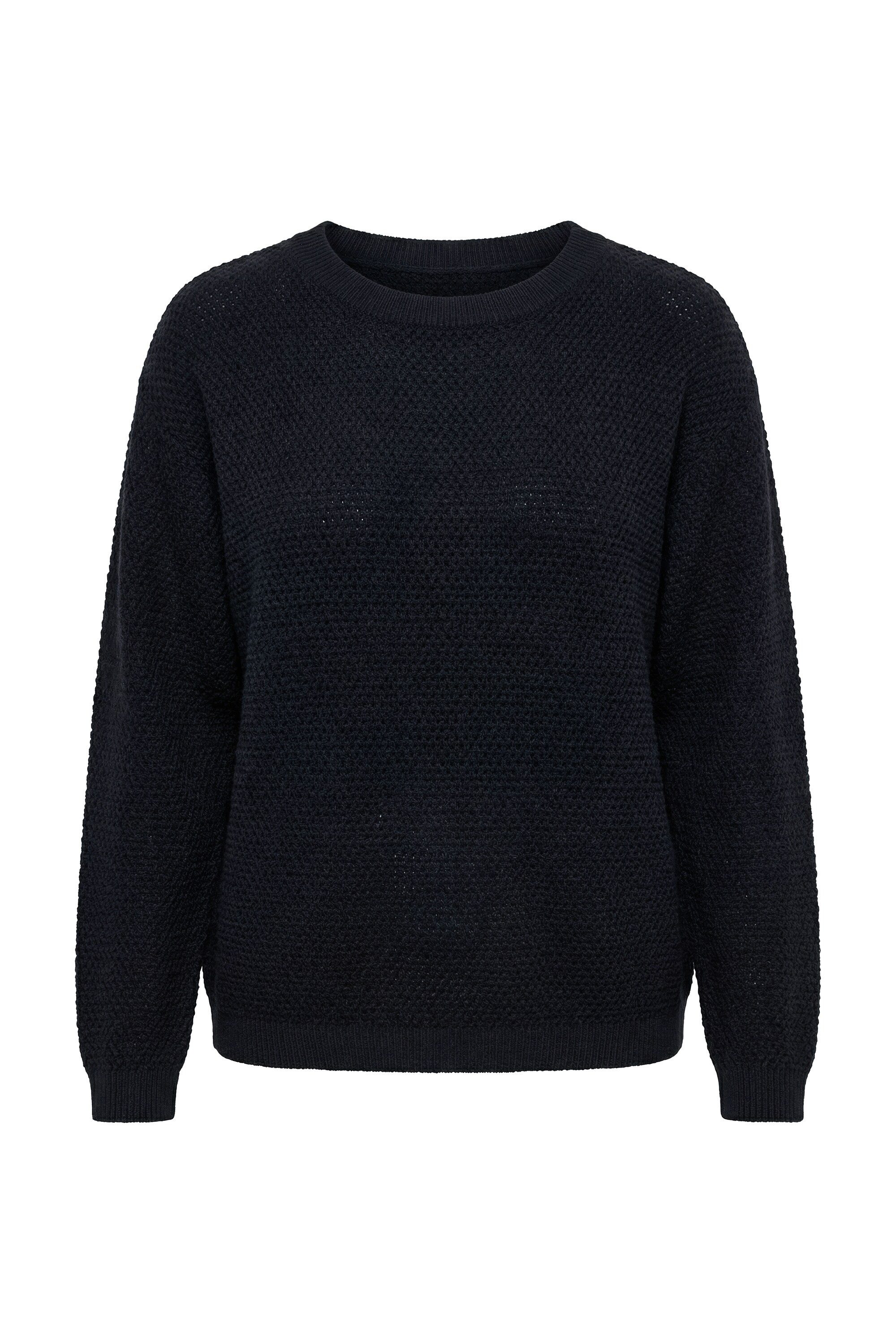 Strickpullover Pullover Boxy Shape Lochstrick Langarm