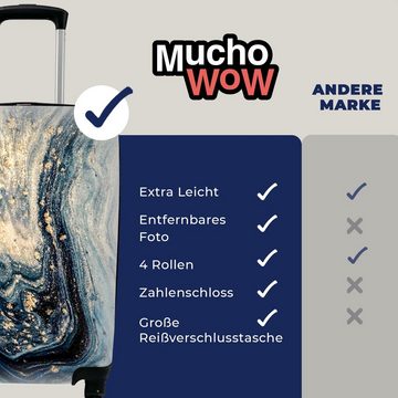 MuchoWow Handgepäckkoffer Marmor - Farbe - Glitter - Gold, 4 Rollen, Reisetasche mit rollen, Handgepäck für Ferien, Trolley, Reisekoffer