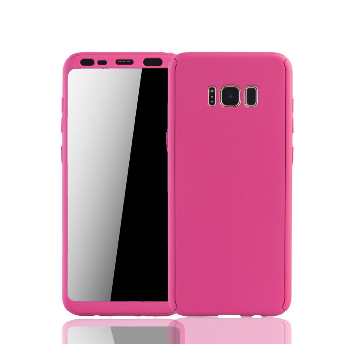 König Design Handyhülle Samsung Galaxy S8 Plus, Samsung Galaxy S8 Plus Handyhülle 360 Grad Schutz Full Cover Rosa