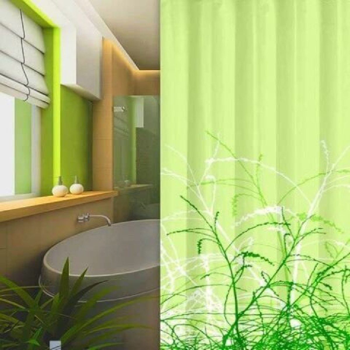 LikeKa Duschvorhang Badevorhang grün Wasserdicht Textil günstig online kaufen