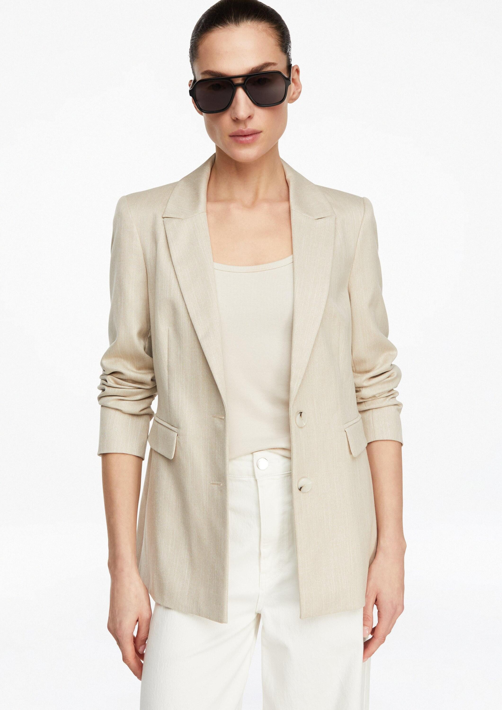comma Jackenblazer Indoor-Blazer Taillierter Blazer mit Glitzergarn