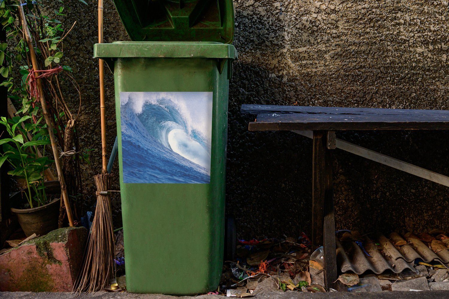 Meer Ozean Abfalbehälter Mülleimer-aufkleber, Container, Golf St), - - Mülltonne, (1 Sticker, Wandsticker MuchoWow