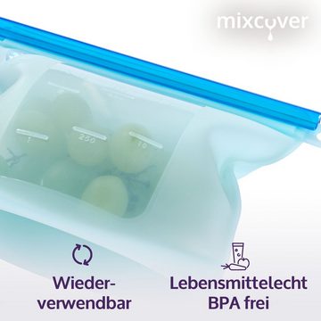 Kochbesteck-Set mixcover wiederverwendbarer Frischhaltebeutel aus Silikon mit Verschlu