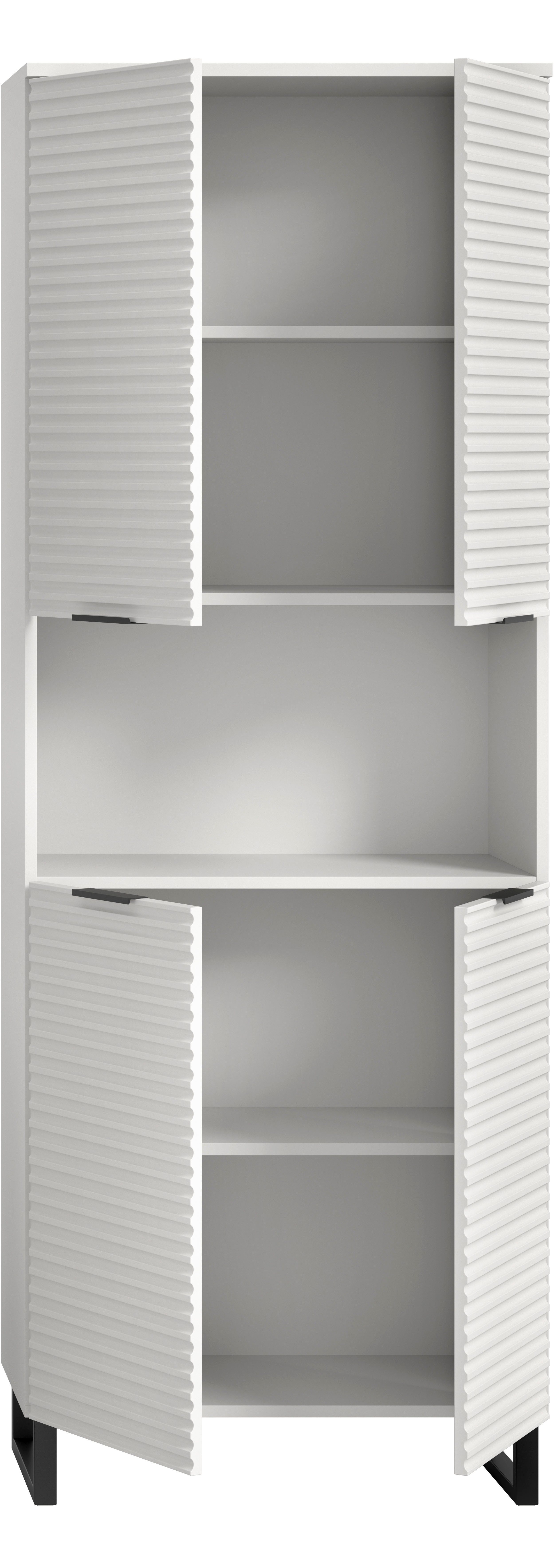 welltime Hochschrank Litica, Höhe 193 cm, 4 Türen, 2 Einlegeböden, 1 offenes Fach Badschrank, Standschrank, Badezimmer, Bad-Möbel