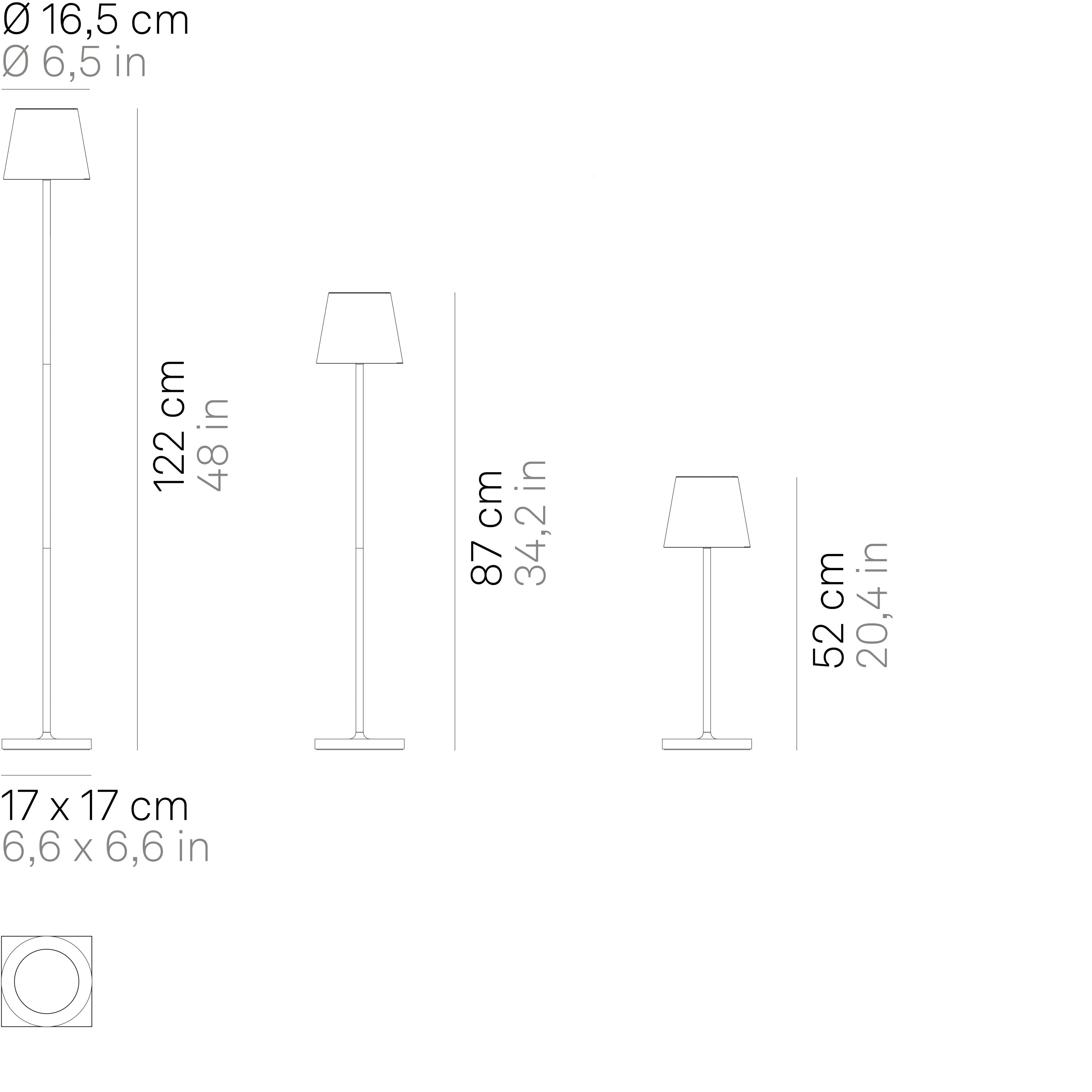 Zafferano LED Tischleuchte Zafferano POLDINA PRO L Dunkelgrau