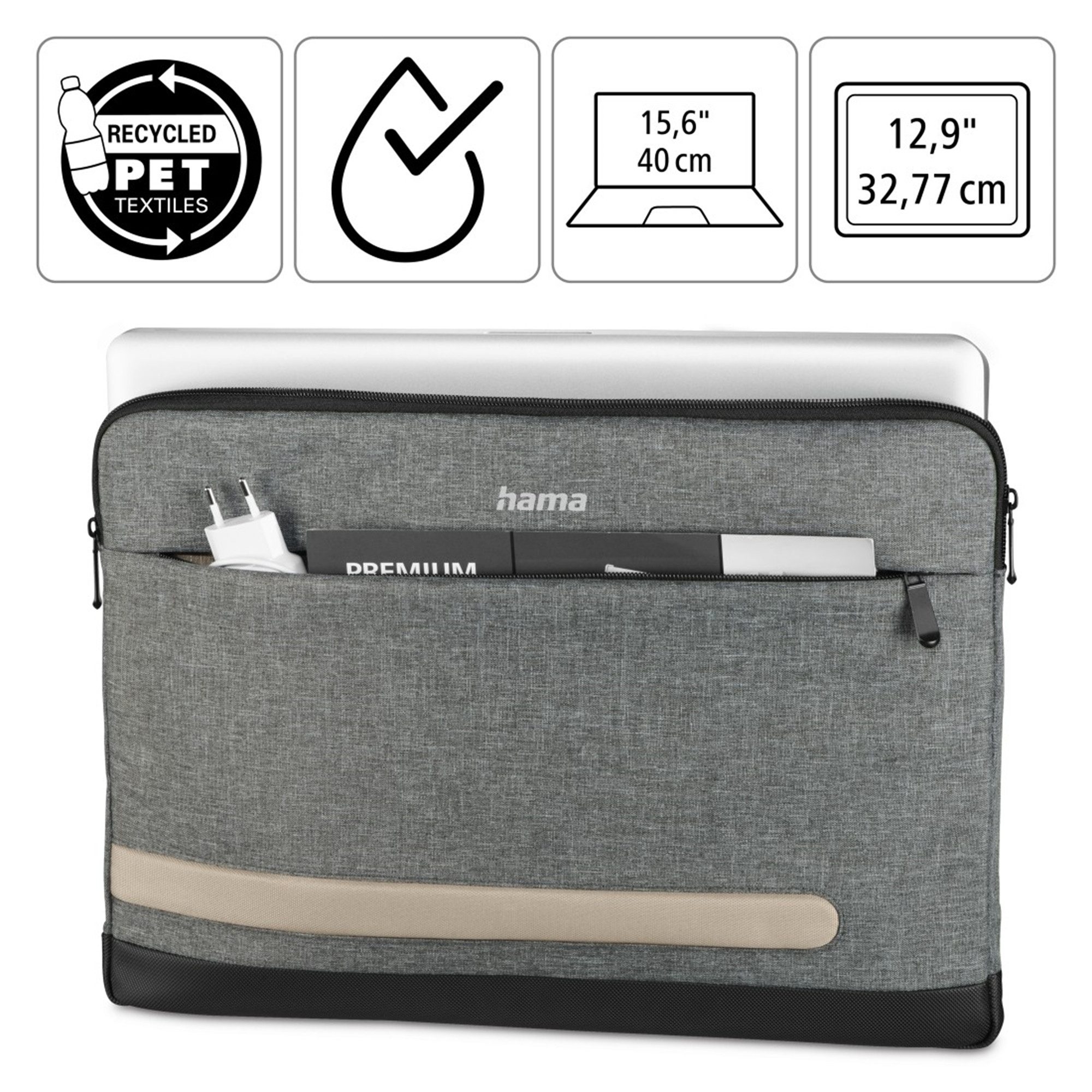 Hama Laptop-Hülle Terra, bis 40 cm (15,6), Grau 39,62 cm (15,6)