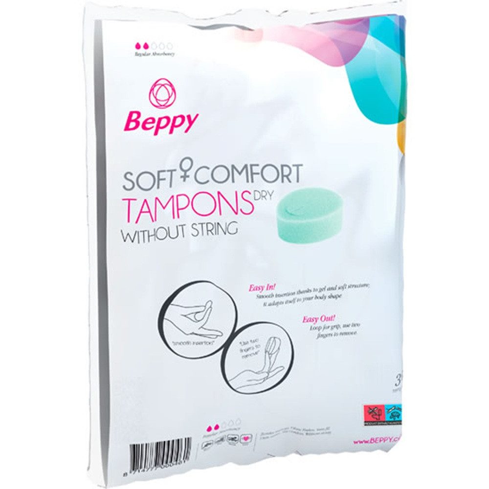 Beppy Tampons DRY, 30-St., Soft + Comfort Tampons Maxipack, ohne Fädchen
