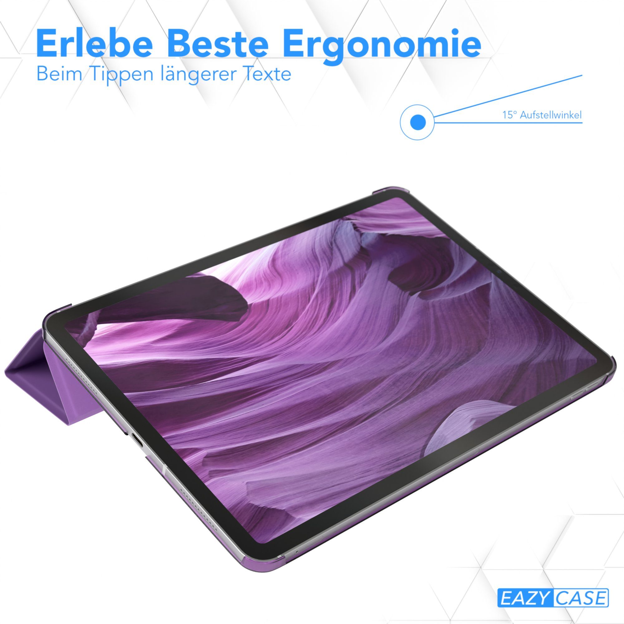 EAZY CASE Tablet-Hülle Smart Case für iPad Pro 11" 1. 2. 3. 4. Generation 11 Zoll, Tabletcover mit Stehfunktion Slim Sleep Wakeup Deckel Klappbar Violett – Bild 5 von 5
