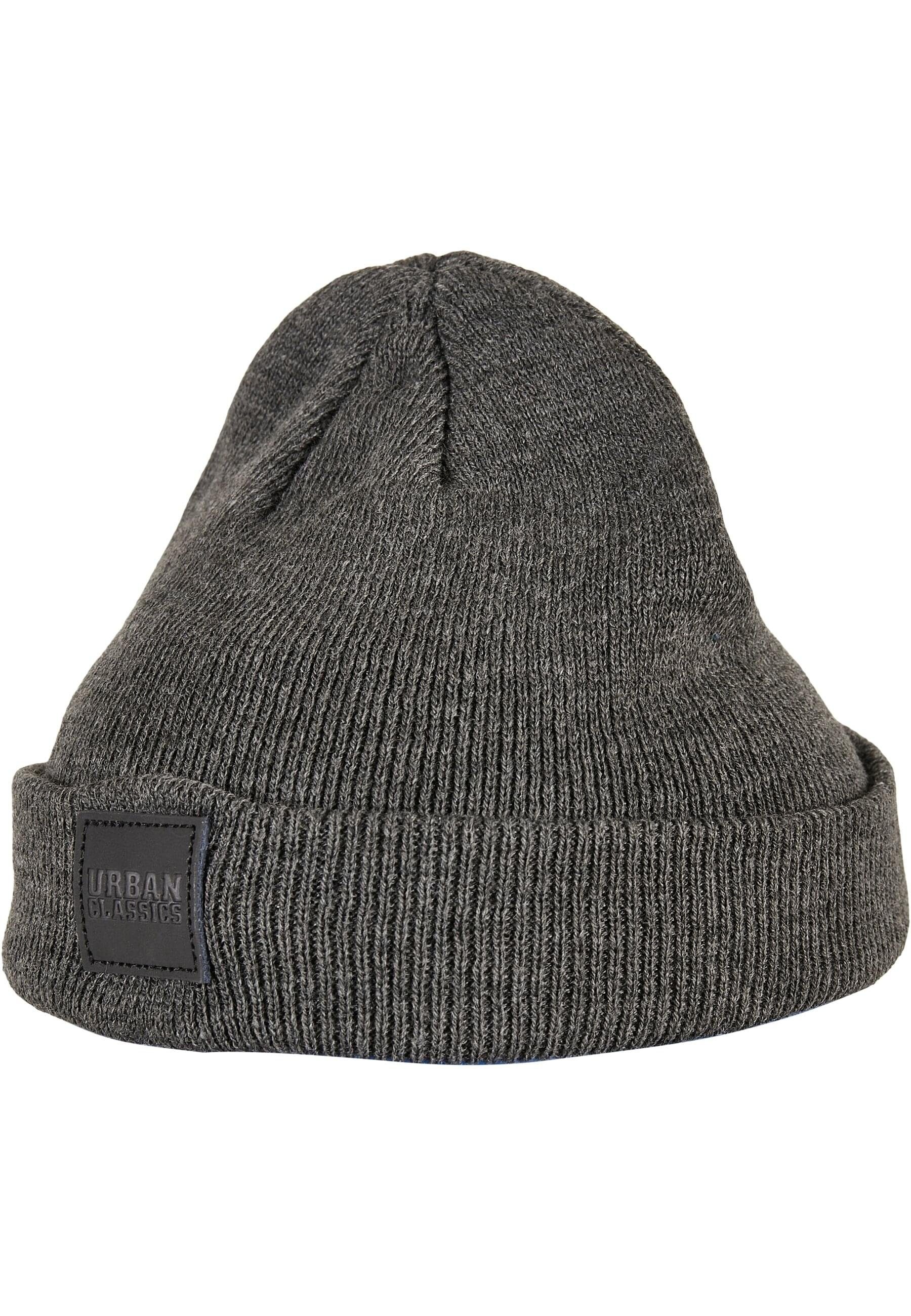 URBAN CLASSICS Beanie Beanie (1-St) Logopatch burgundy Kids 2-Pack Damen charcoal