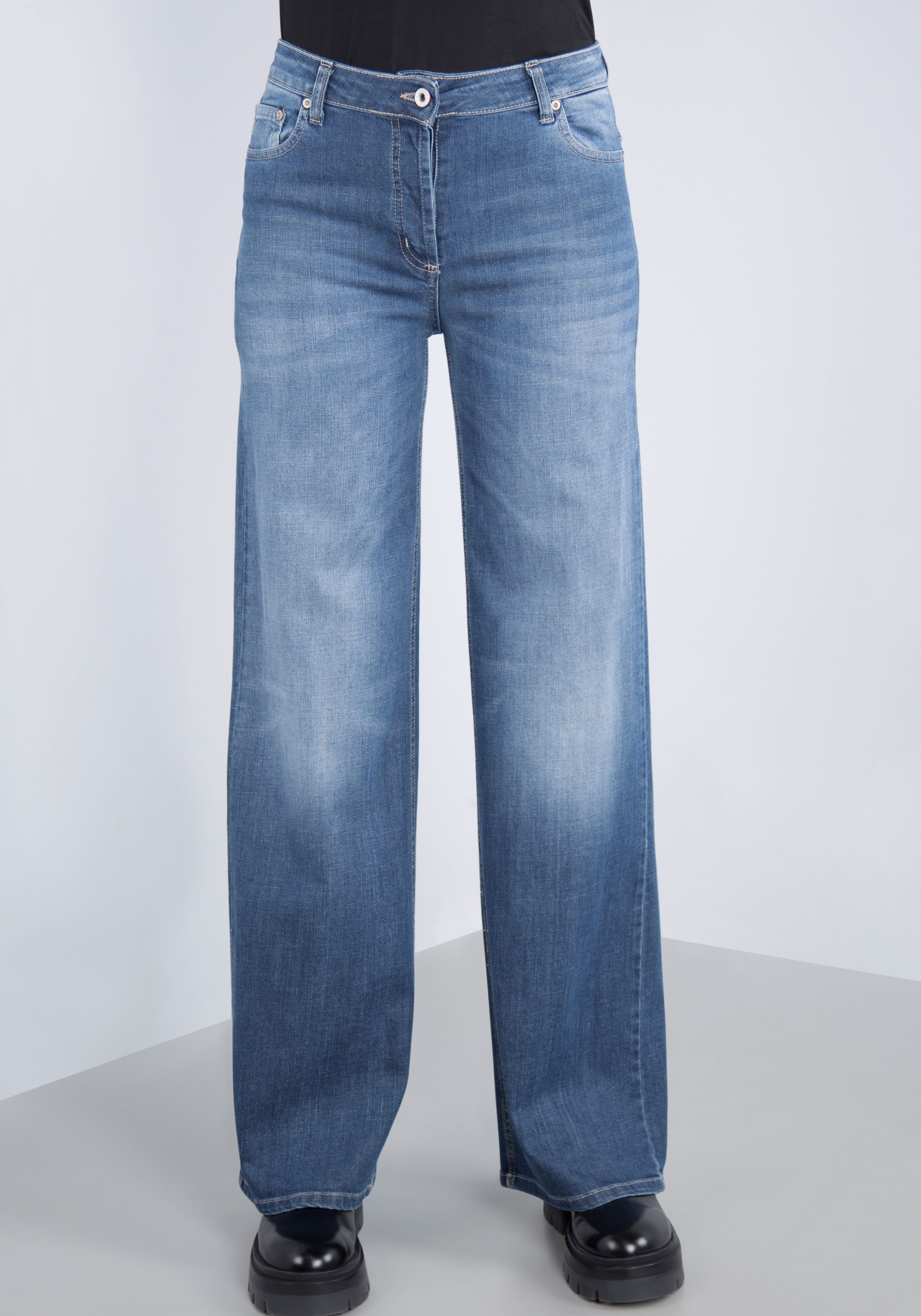 Please Jeans 5-Pocket-Jeans mit weitem Bein günstig online kaufen