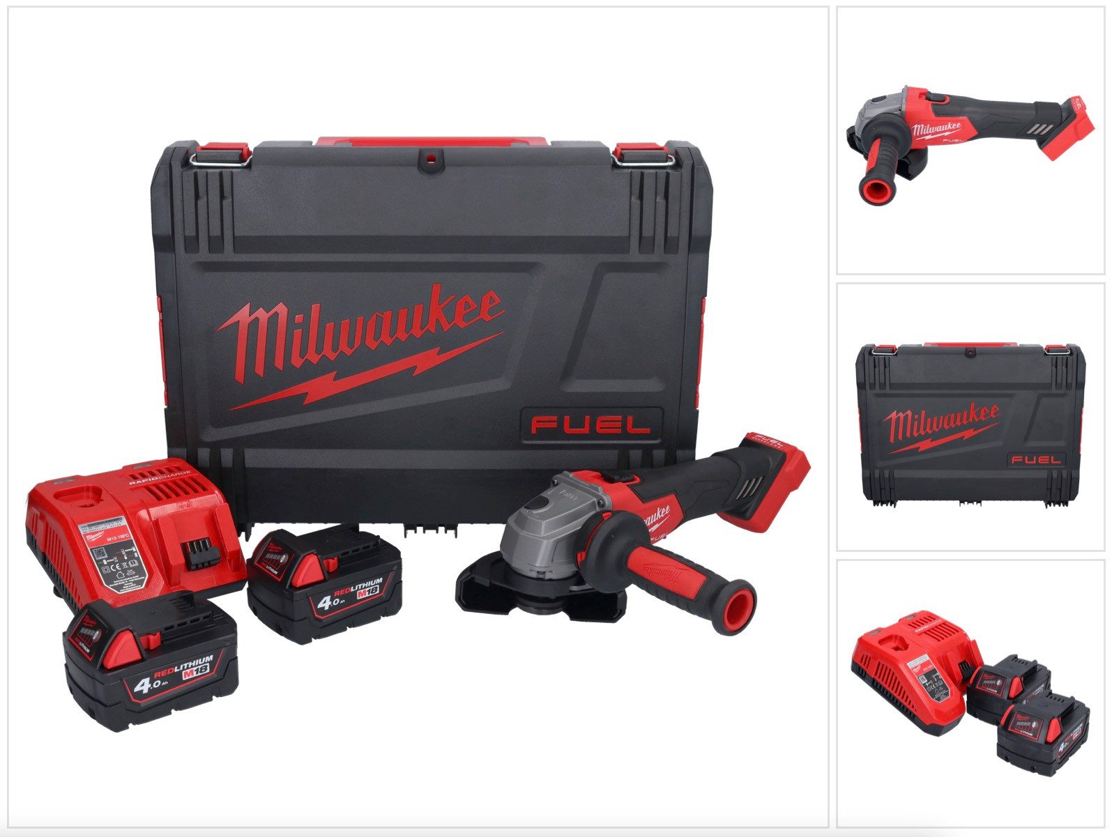 Milwaukee Akku-Winkelschleifer M18 FSAG115X-402X Akku Winkelschleifer 18 V 115 mm Brushless + 2x Akk