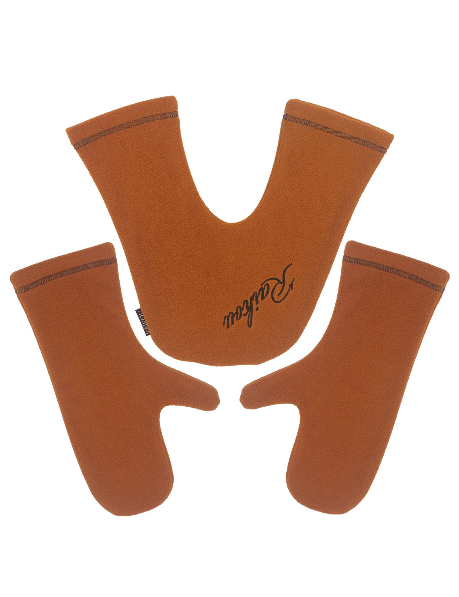 RAIKOU Fleecehandschuhe warme Partnerhandschuhe zum Händchenhalten im Winter (1 Set) immer zusamen Orange | Fleecehandschuhe