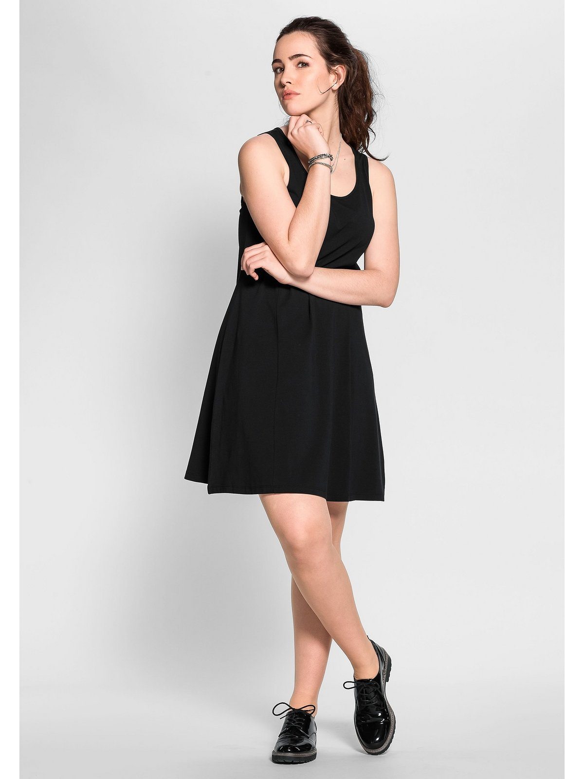 Sheego Jerseykleid Große Größen mit breiten Trägern