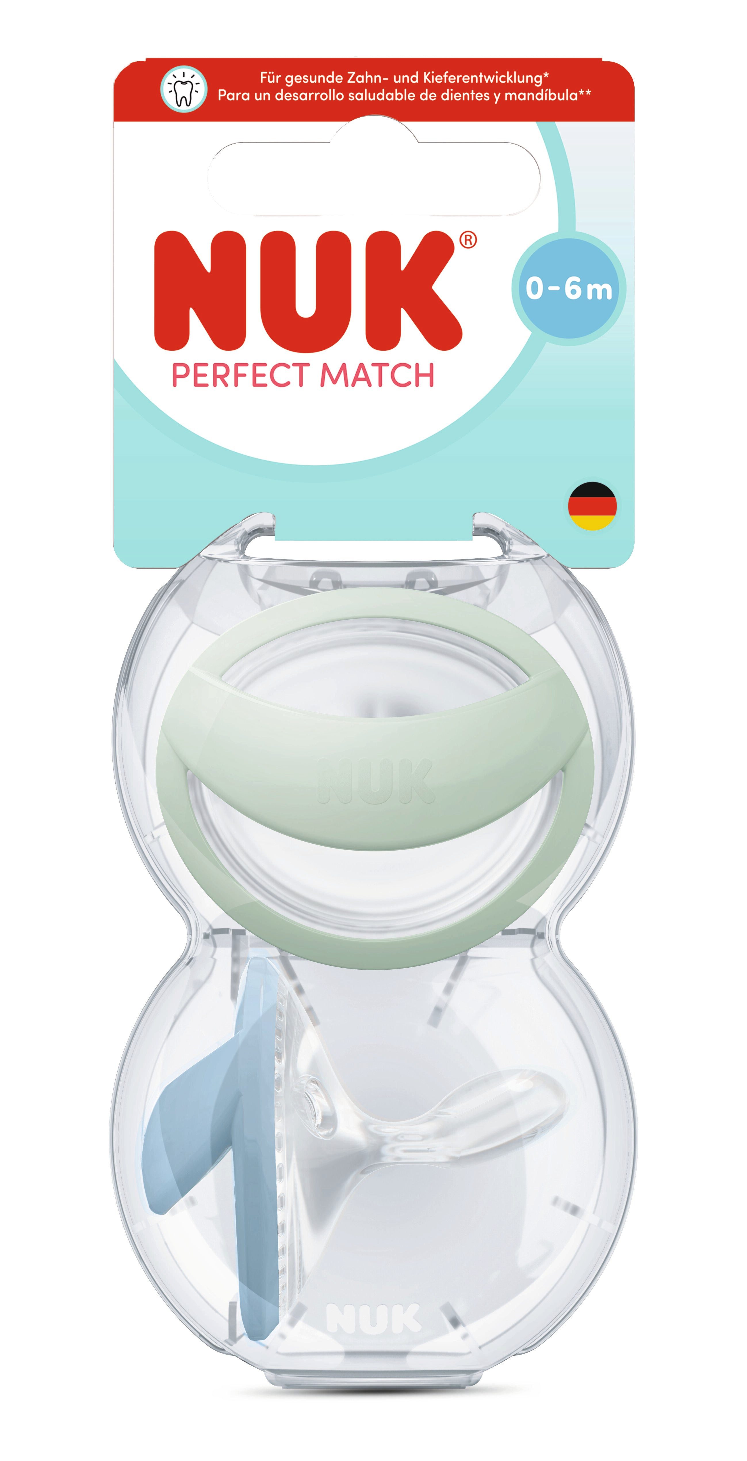 NUK Schnuller Perfect Match Silikon 2er inkl. Schnullerbox, Für eine intakte Stillbeziehung
