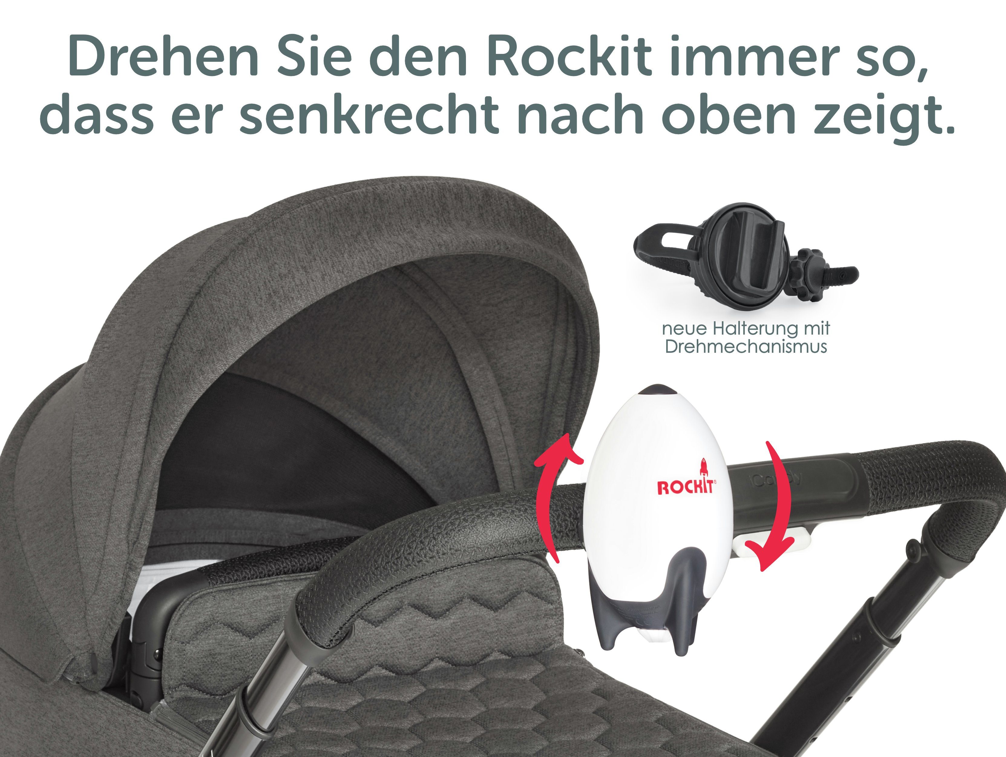 oder Universalhalterung Buggy (drehbar) für Rockit Kinderwagen Kinderwagenaufsatz zweiten Rockit