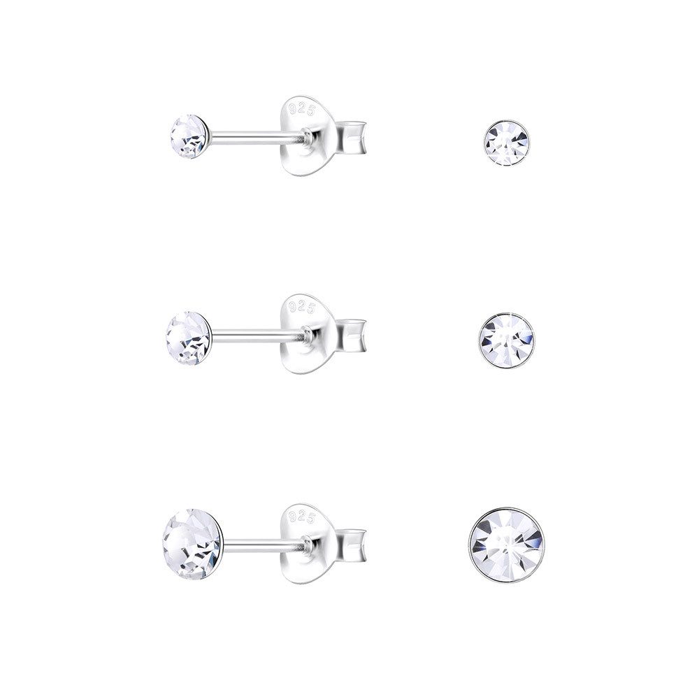 Order & Smile Schmuck Ohrstecker-Set 3er Stecker Set Basic Ohrstecker Krist günstig online kaufen