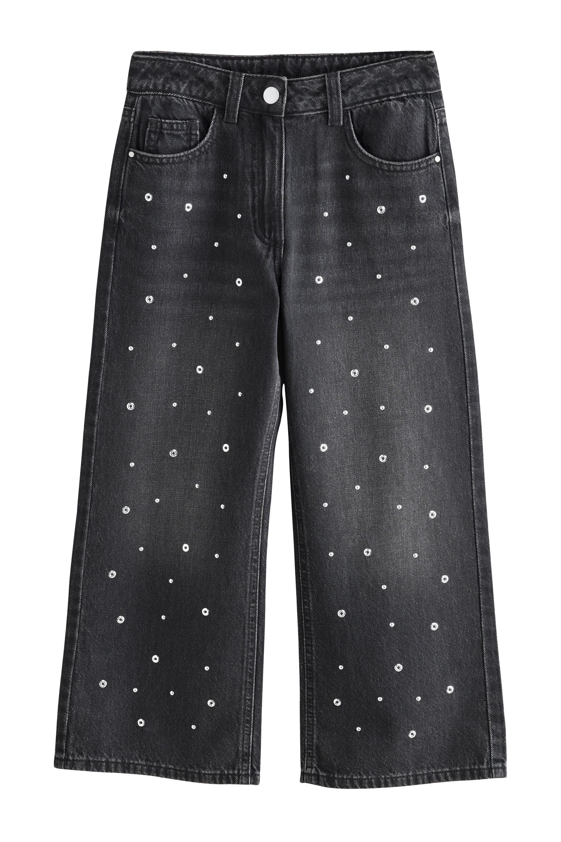 Next Weite Jeans Verzierte Jeans mit weitem Hosenbein und Nieten (1-tlg)