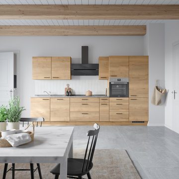 nobilia® Küchenzeile "Structura premium", vormontiert, Ausrichtung wählbar, Breite 360 cm, mit E-Geräten