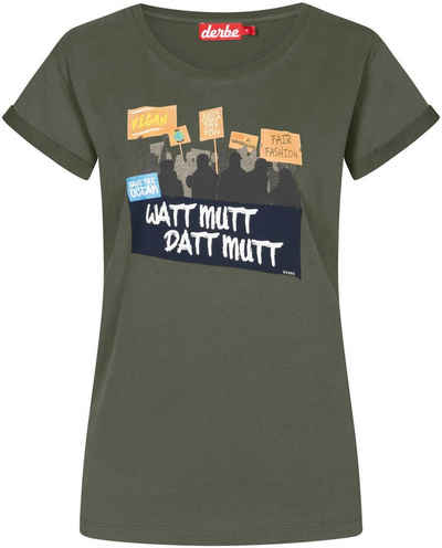 Derbe T-Shirt »Watt mutt« mit großem Statement-Frontprint
