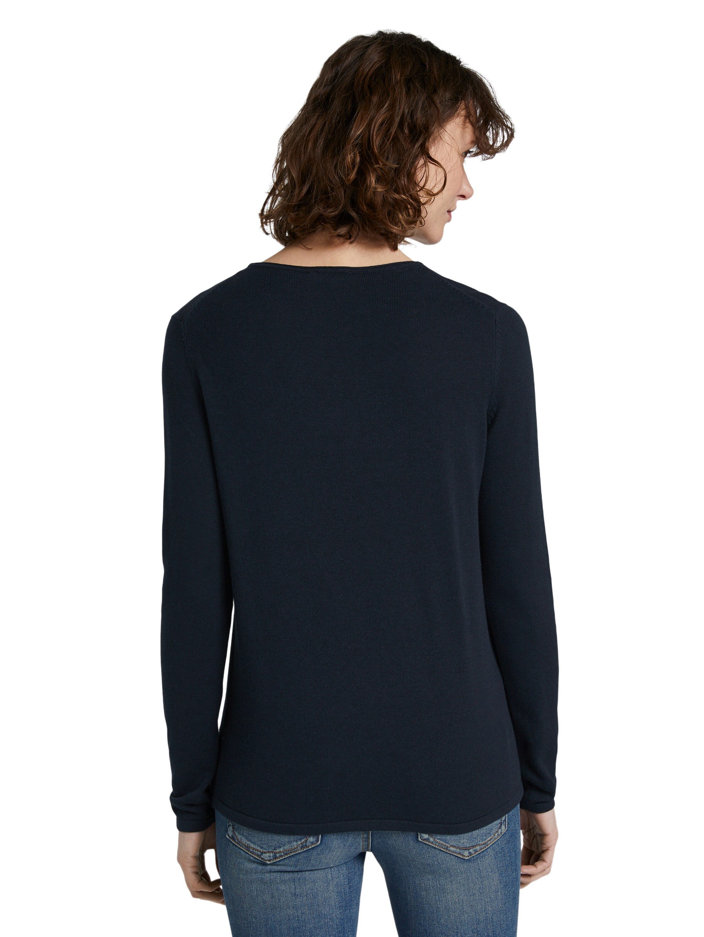 TOM TAILOR V-Ausschnitt-Pullover Regular mit V-Ausschnitt