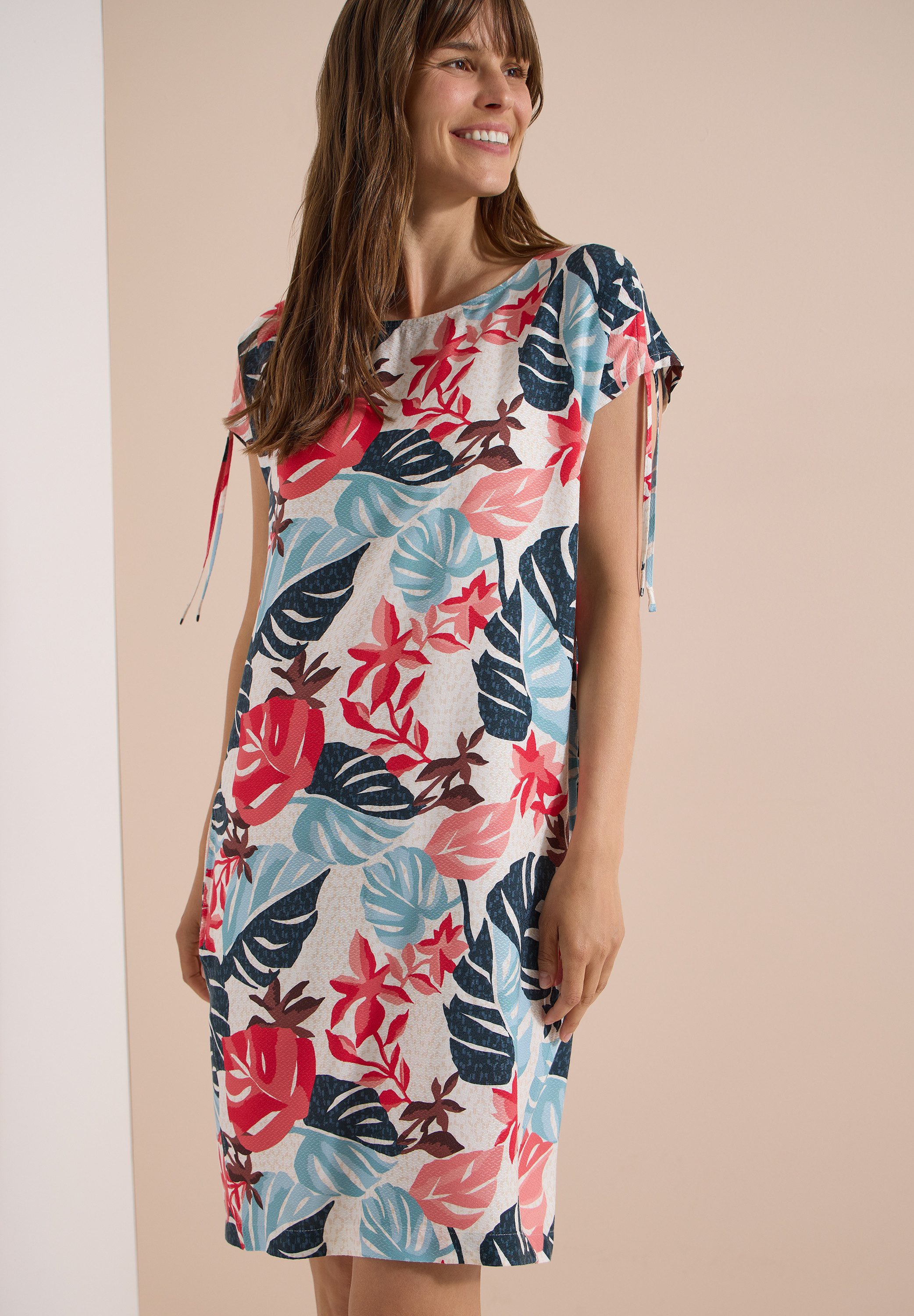 CECIL Sommerkleid Sommerkleid, Rundhalsausschnitt, Viskose