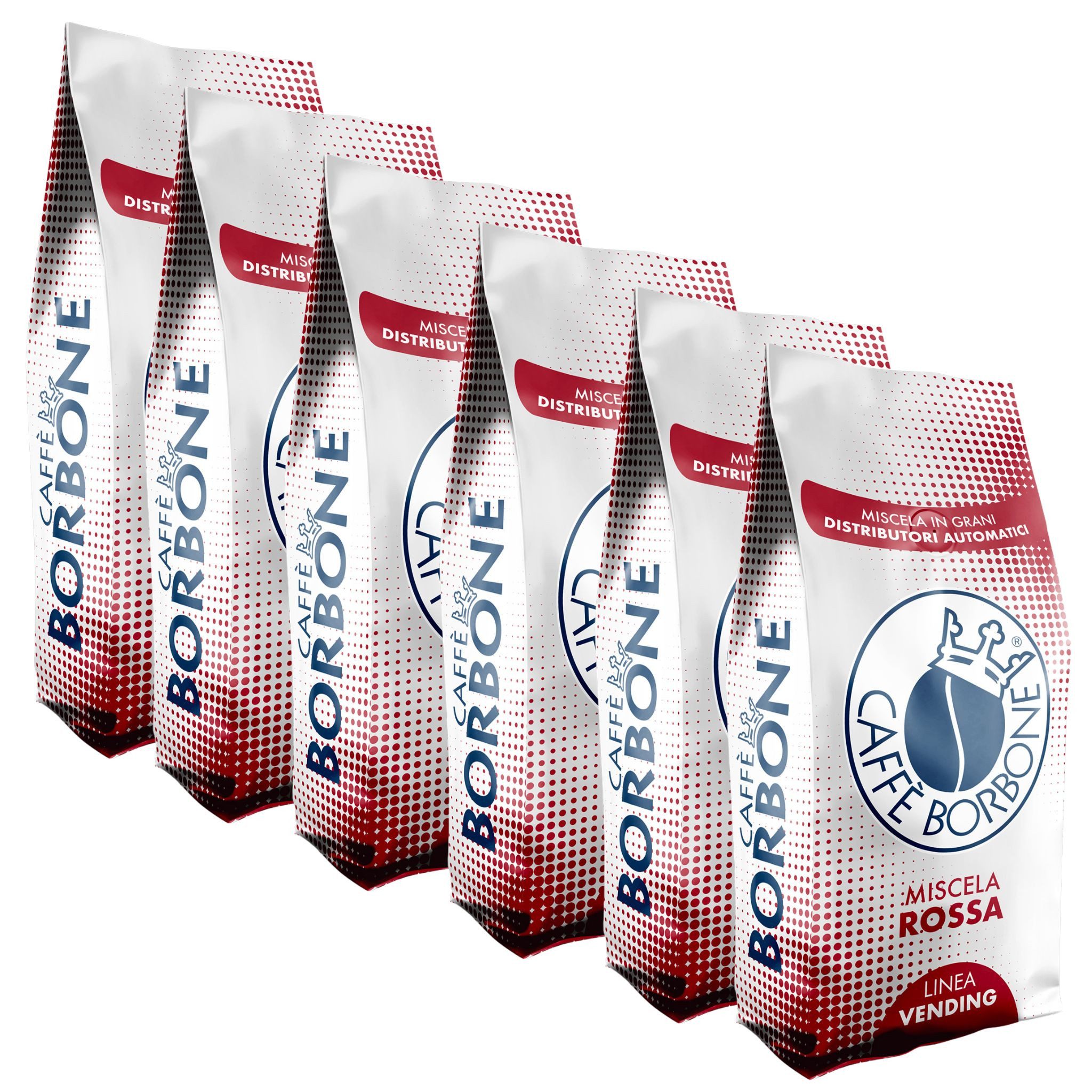 Caffè Borbone Kaffee Caffè Borbone Miscela Rossa 6x 1kg Kaffeebohnen, 6 x 1000 g, (100 % Robusta-Bohnen Ganze Kaffeebohnen, Sehr kräftig, intensiv, schokoladig und leicht würzig)