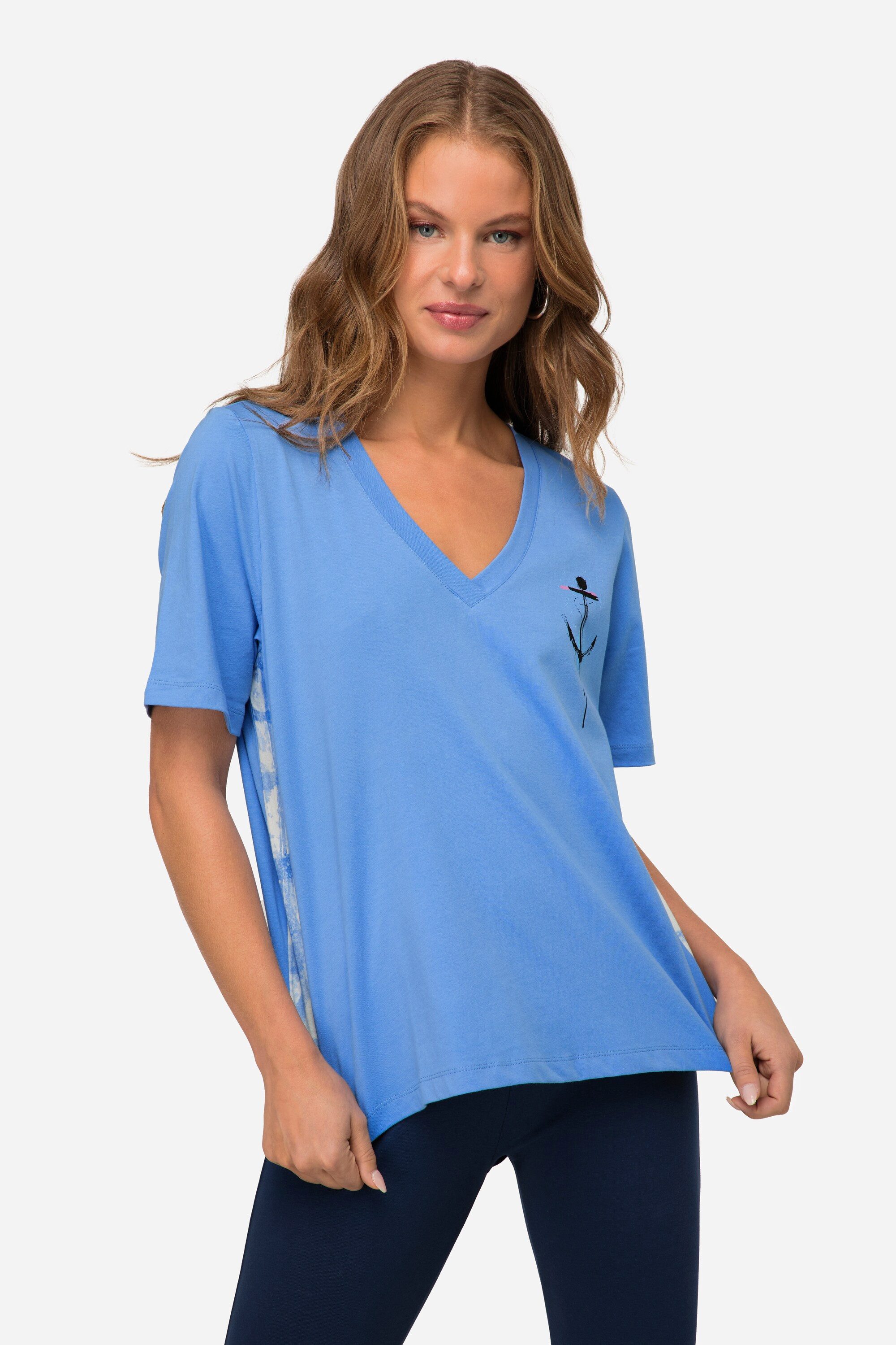 Laurasøn T-Shirt T-Shirt A-Line seitliches Karo günstig online kaufen