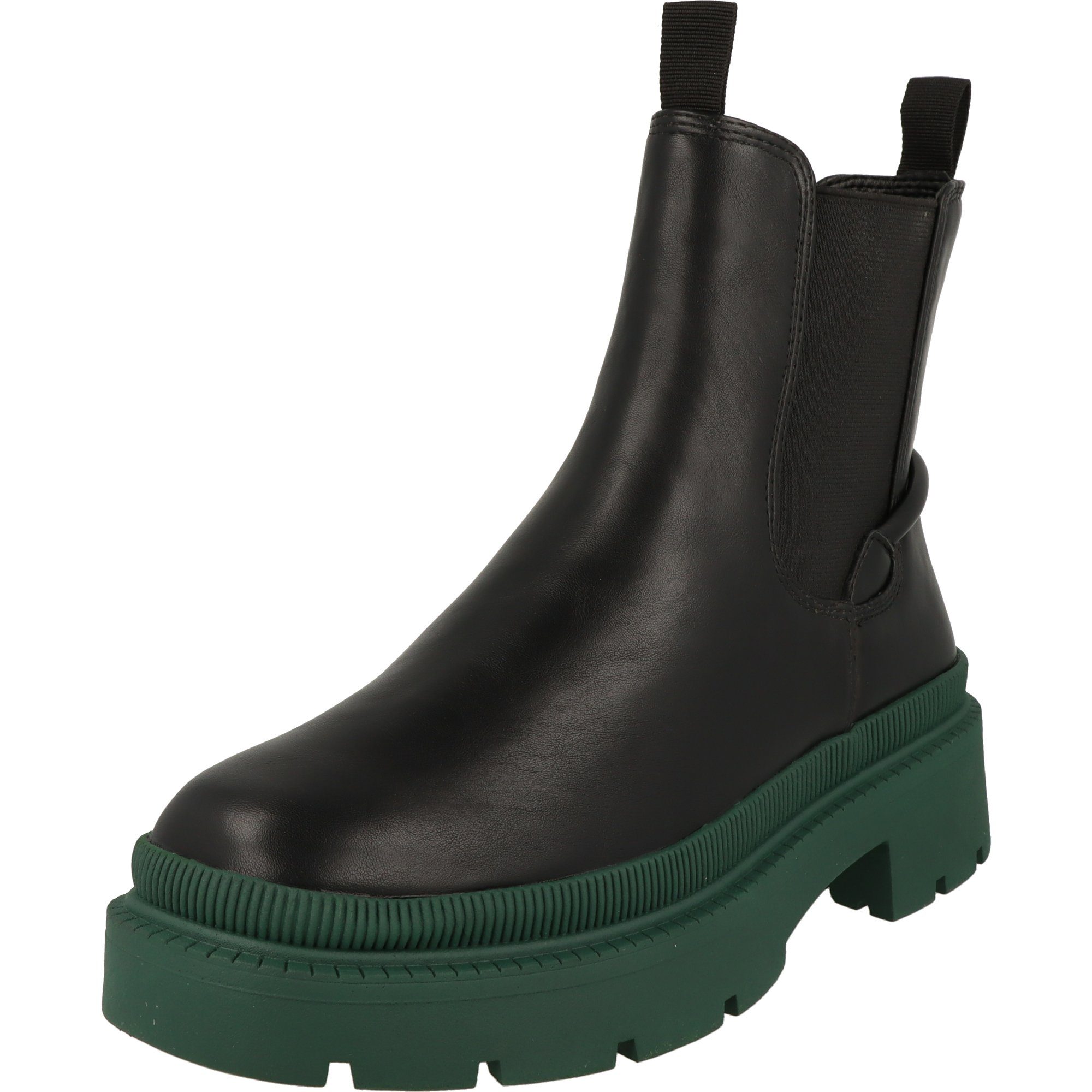 Tamaris Damen Schuhe stylische Chelsea Boots 1-25405-29 Black/Green Chelseaboots BLACK/DK.GREEN (21203619)
