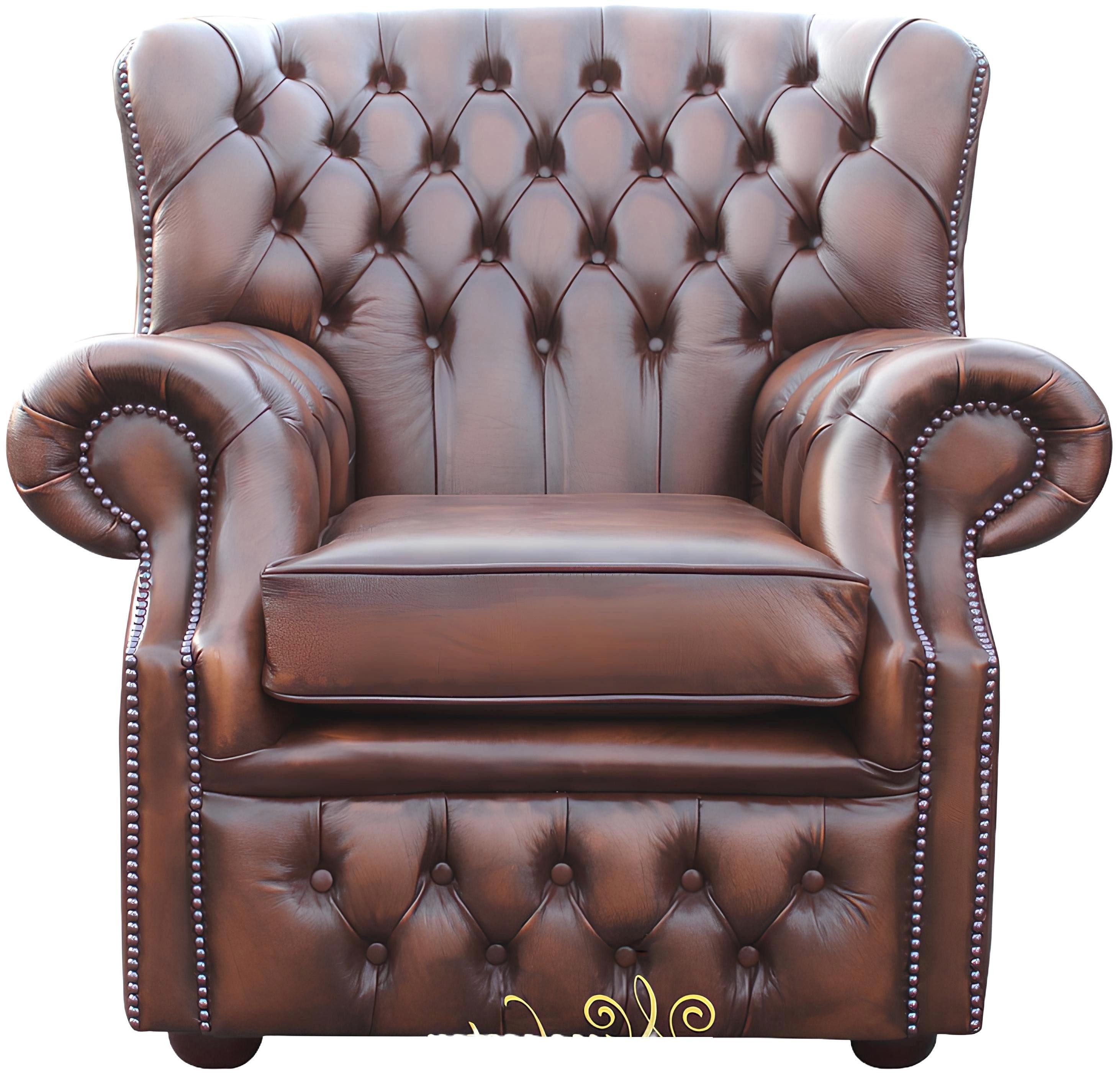 Chesterfield-Sessel Neuer Designer-Fernsehsessel in dunkelbraunem Chesterfield-Leder