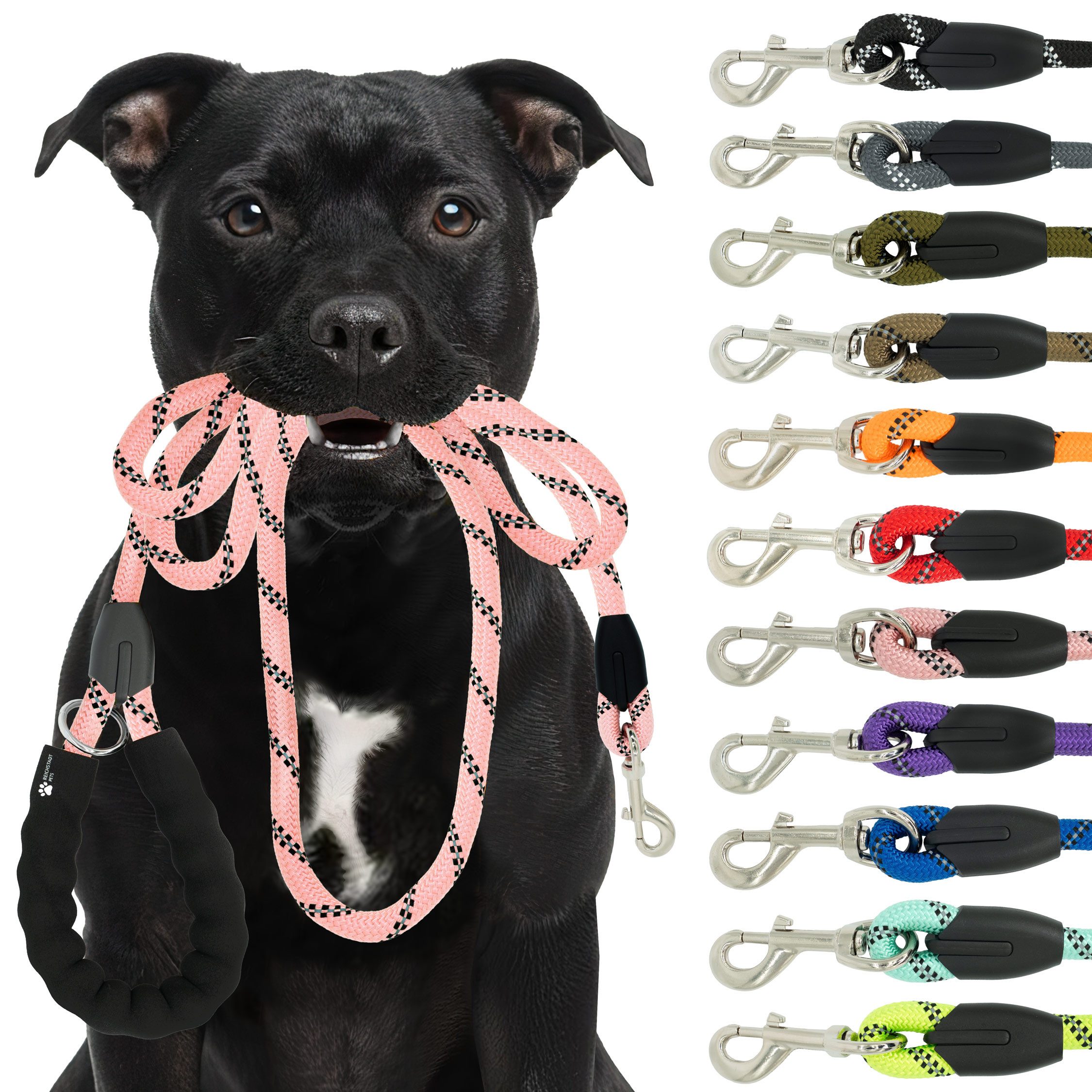 Reichstadt Hundeleine RS Pets Führleine Nylon 25RSP084, Nylon, Ergonomischer EVA-gepolsterter Griff für Blasenschutz von Reichstadt