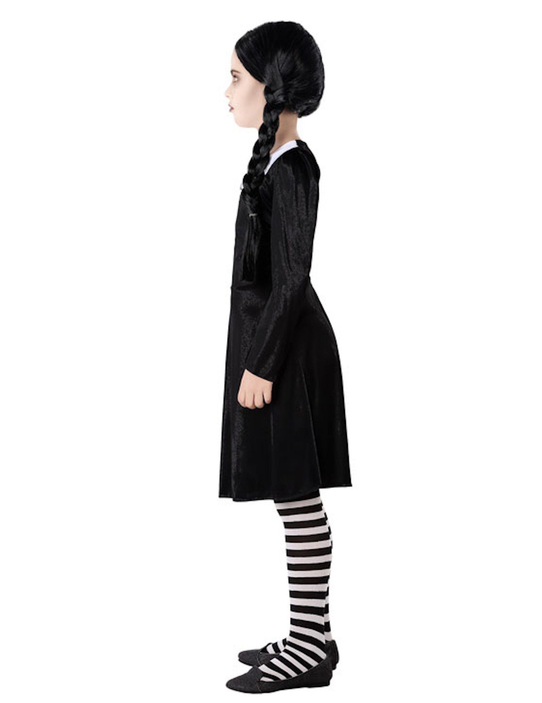 atosa Kostüm Gothic-Mädchenkostüm für Halloween schwarz-weiß