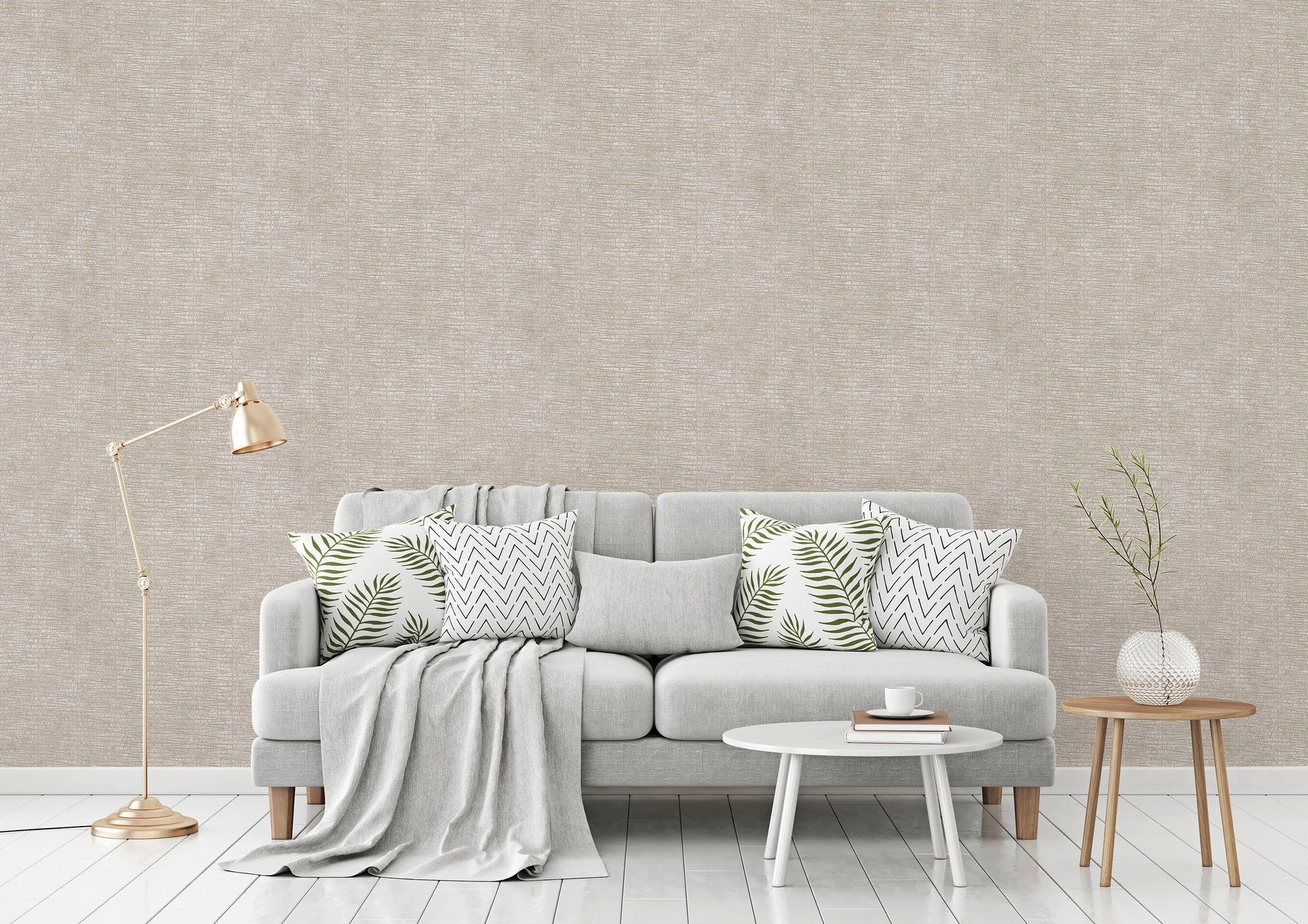 A.S. Création glänzend, Vliestapete Metallic Tapete Struktur Hygge, braun/beige Flechtoptik, strukturiert, Strukturmuster