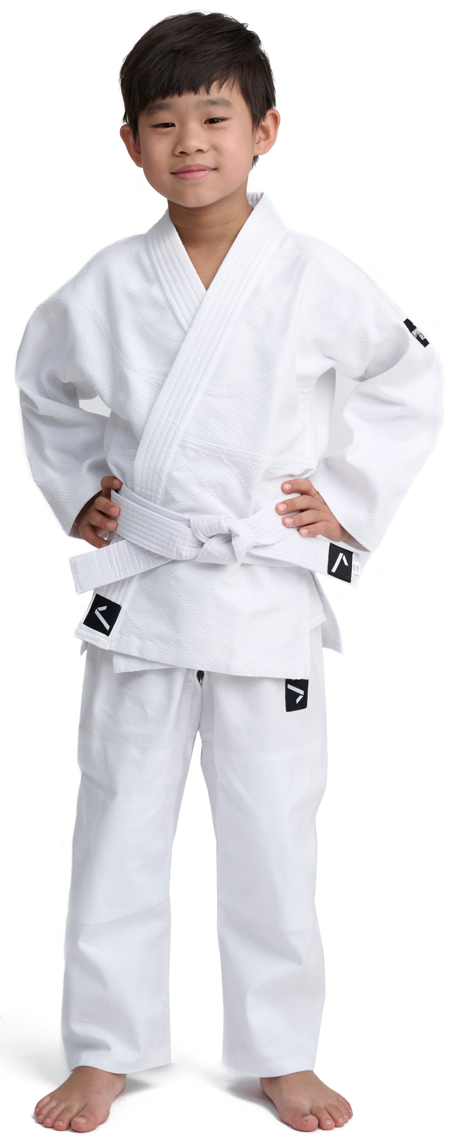 IPPONGEAR Judoanzug Future 2 (Einsteiger & Kinder Judoanzug inkl. Weißem Gürtel), Gummizug & Schnürbund an der Hose I 335gr/m² Stoffdichte