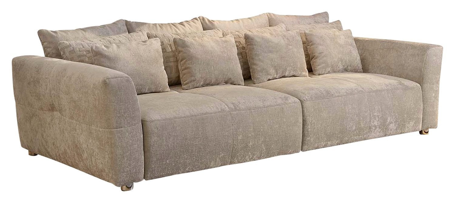 Jockenhöfer Gruppe Big-Sofa GULLIVER, Beige, Webstoff, Federkernpolsterung, mit 12 Kissen, B 298 x H 88 x T 137 cm