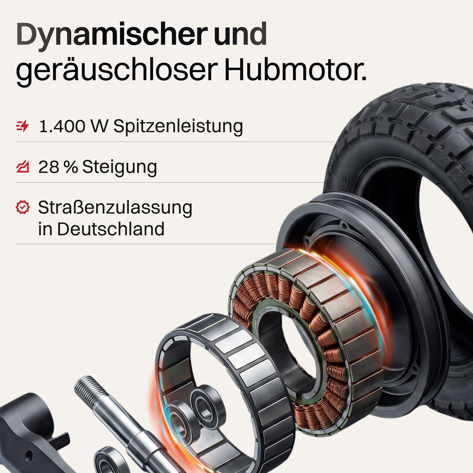 VMAX E-Scooter VMAX VX2 Lite E-Scooter mit Straßenzulassung – bis zu 90 km Reichweite, 500 W