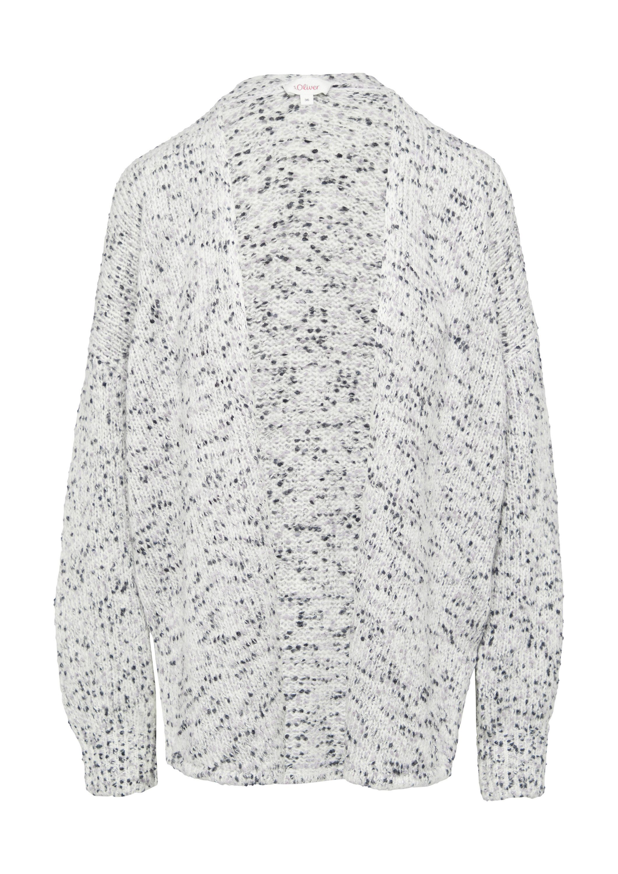 s.Oliver Cardigan Strickjacke Melierter Cardigan mit weiten Ärmeln im Relax günstig online kaufen