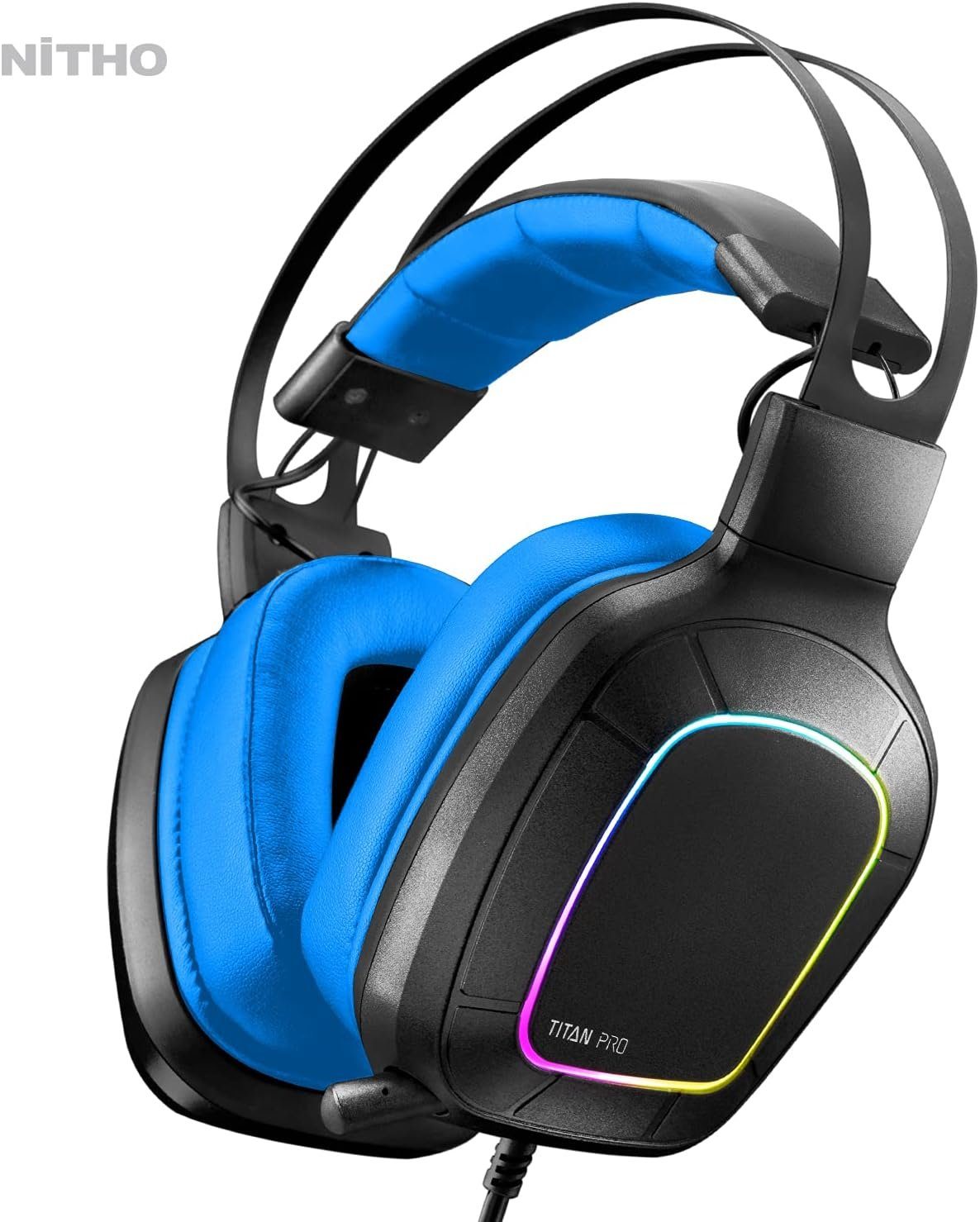 NITHO Gaming-Headset (Over Ear Gaming Hochklappbares USB ps4 Mikrofon, mikrofon ps5) hochklappbares mit mit Headset headset für treibern Gaming Head-Set, pc